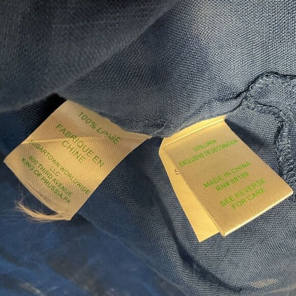 Lilly Pulitzer Ladies Amelia Island Tunic Blue White XS Casual 97700 Linen - Picture 6 of 12